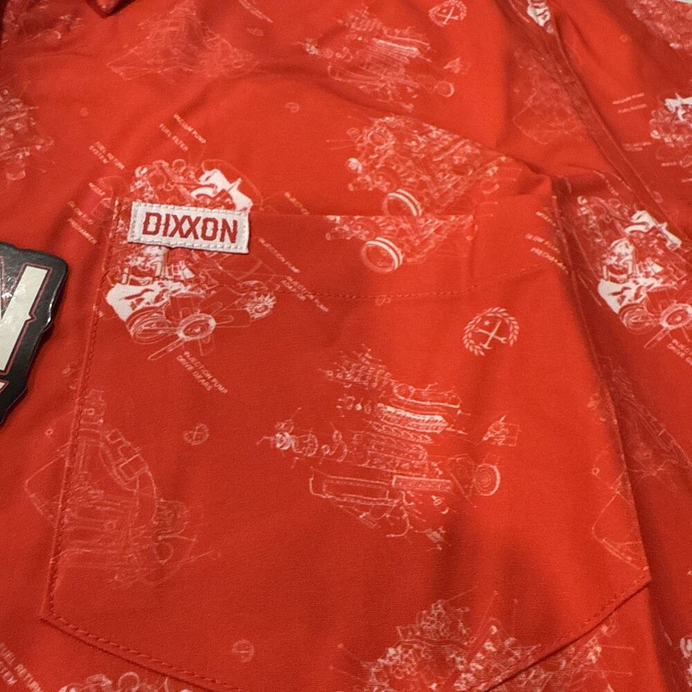 DIXXON Womens the 350 short sleeve button-down shirt Red Size M NEW - Picture 6 of 9